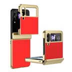 Ultramarinelife AG Frosted Galaxy Z Flip4 Case Vacuum Plating Anti-Fingerprint Red Color