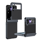 Ultramarinelife AG Frosted Galaxy Z Flip4 Case Vacuum Plating Anti-Fingerprint Black Color