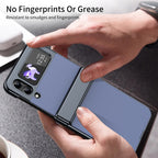 Ultramarinelife AG Frosted Galaxy Z Flip4 Case Vacuum Plating Anti-Fingerprint Hand Grip
