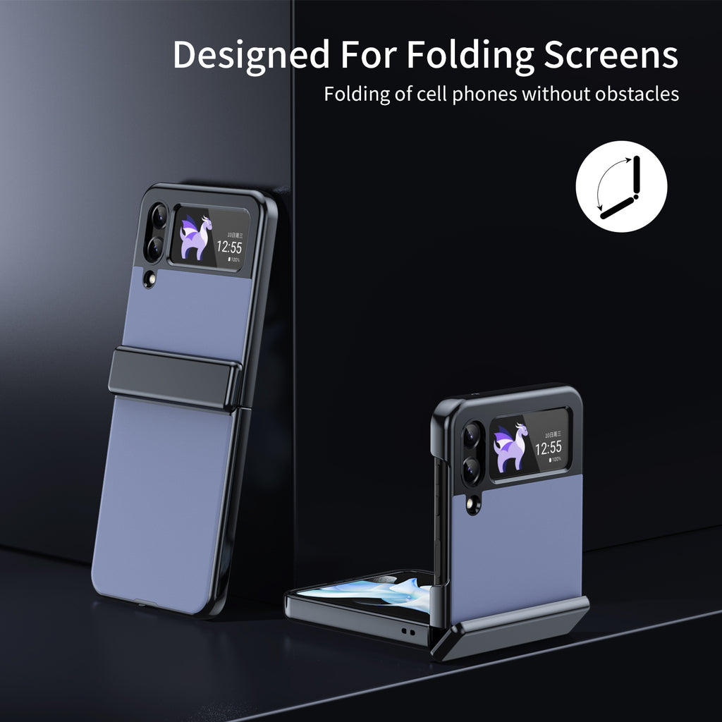 Ultramarinelife AG Frosted Galaxy Z Flip4 Case Vacuum Plating Anti-Fingerprint Foldable Freely