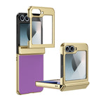 Ultramarinelife AG Frosted Galaxy Z Flip5 Case Vacuum Plating Anti-Fingerprint Purple Color