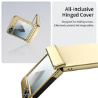 Ultramarinelife AG Frosted Galaxy Z Flip5 Case Vacuum Plating Anti-Fingerprint All-inclusive Hinged Cover