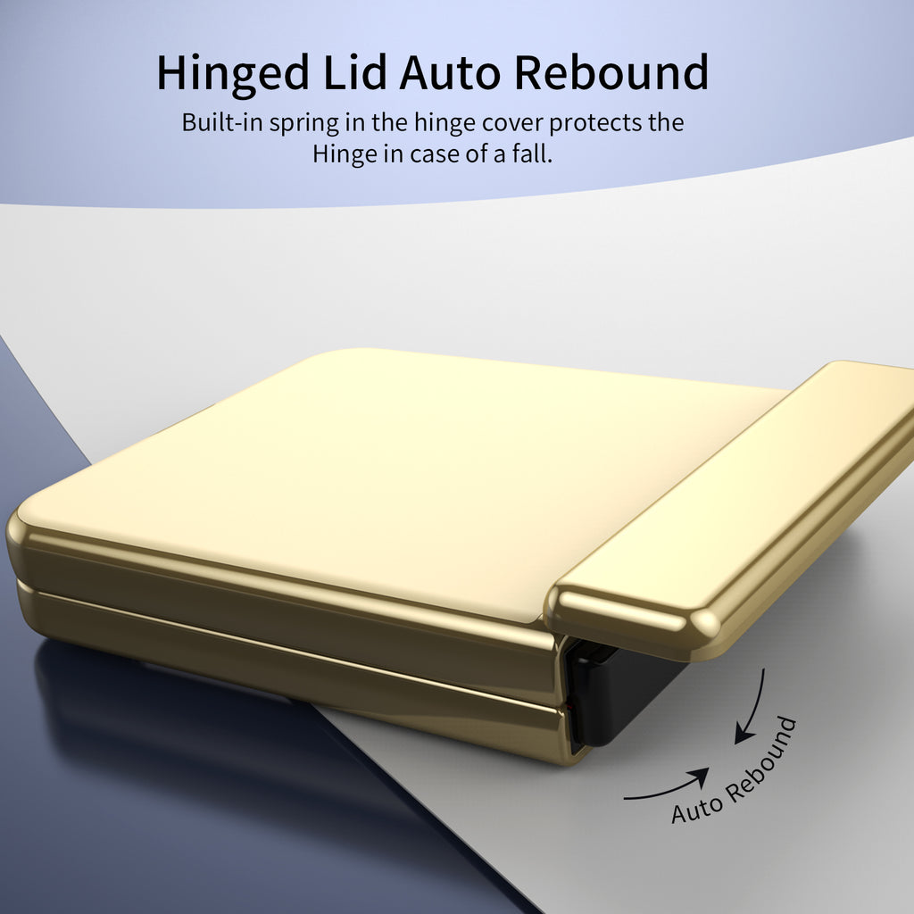 Ultramarinelife AG Frosted Galaxy Z Flip5 Case Vacuum Plating Anti-Fingerprint Hinged Lid Auto Rebound