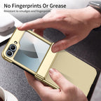 Ultramarinelife AG Frosted Galaxy Z Flip5 Case Vacuum Plating Anti-Fingerprint Hand Grip