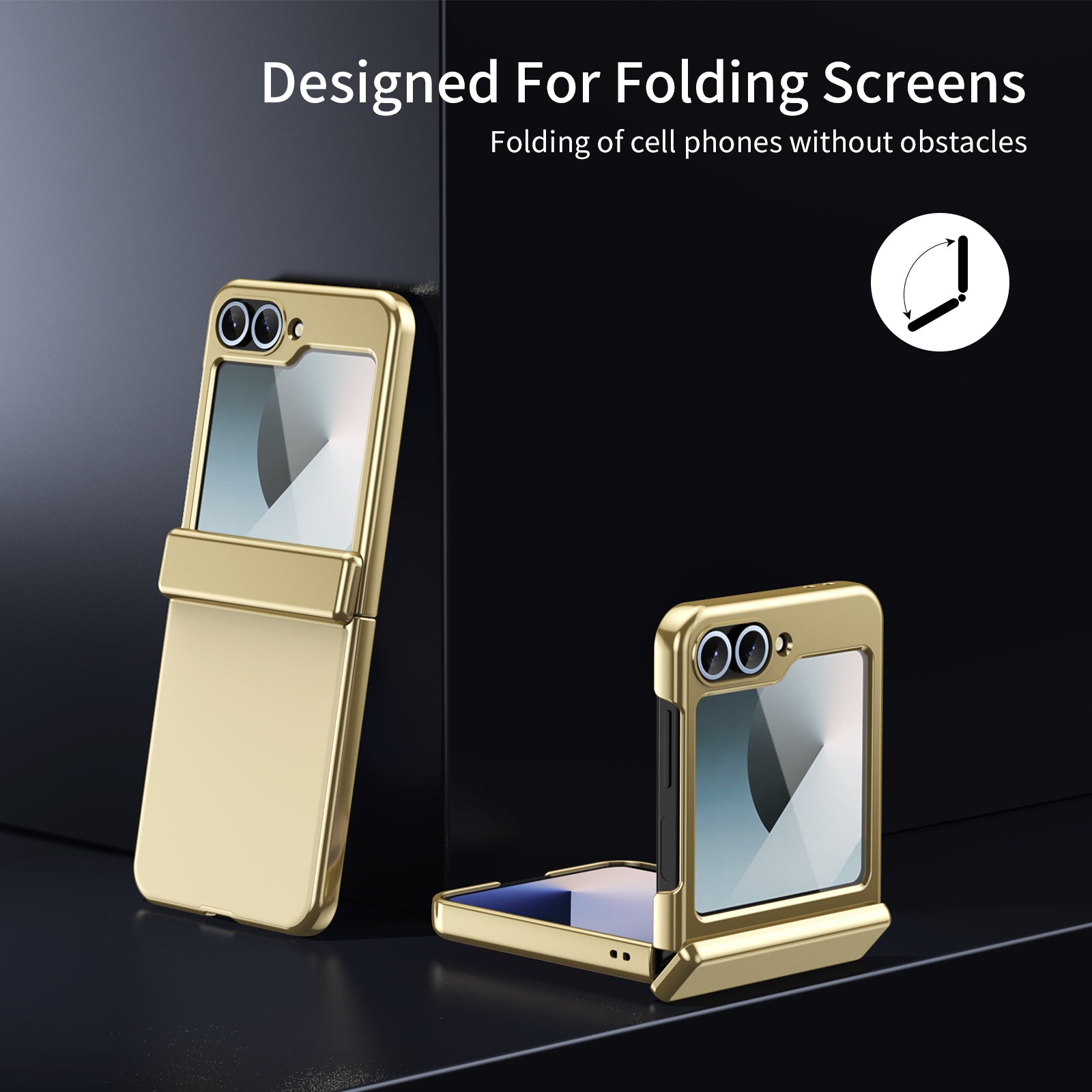 Ultramarinelife AG Frosted Galaxy Z Flip5 Case Vacuum Plating Anti-Fingerprint Foldable Freely