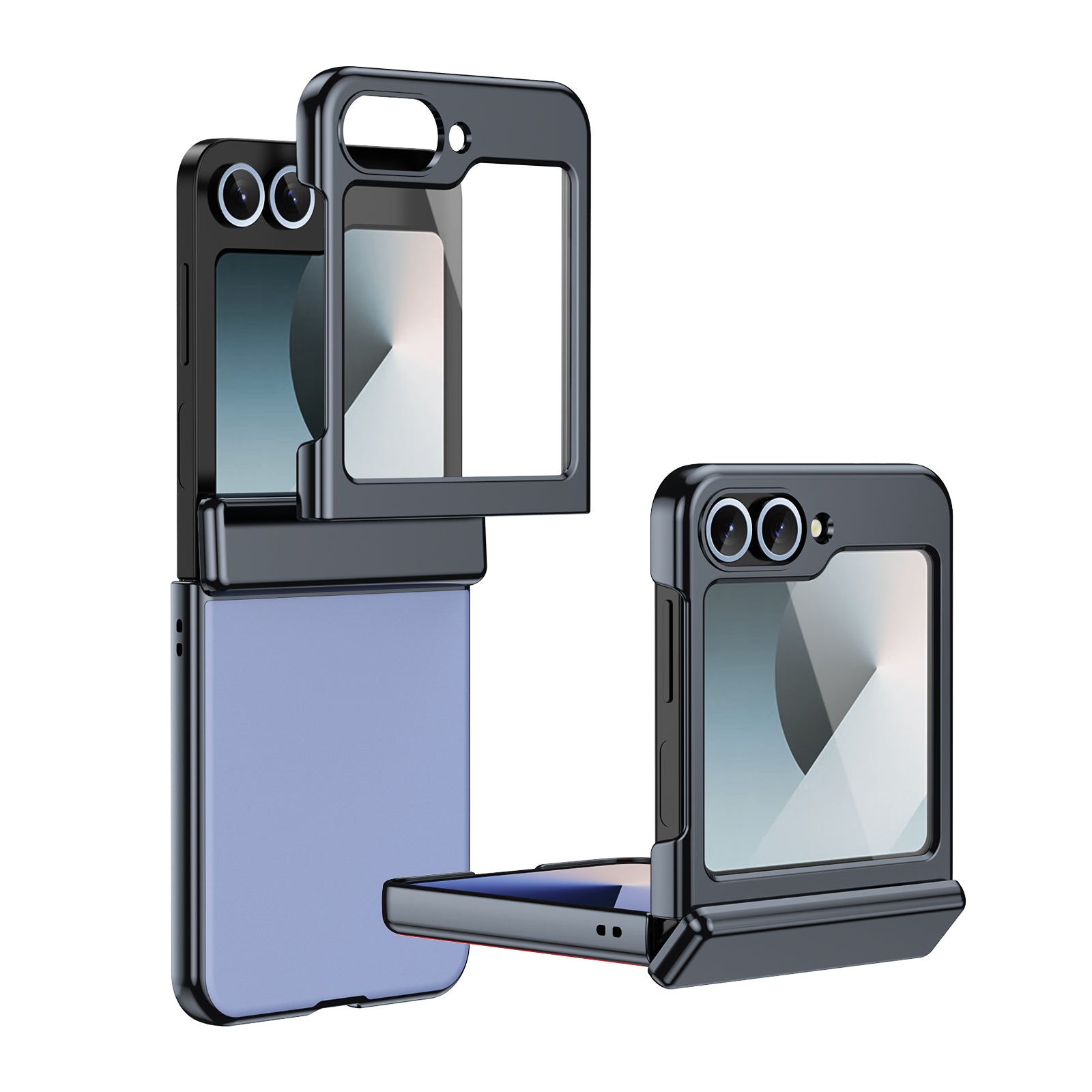 Ultramarinelife AG Frosted Galaxy Z Flip6 Case Vacuum Plating Anti-Fingerprint Blue Color