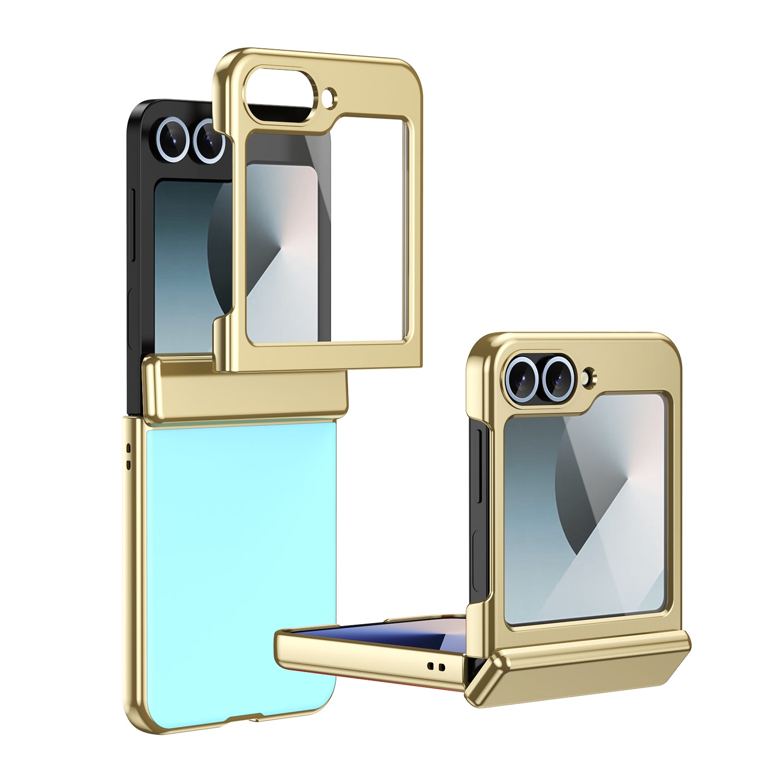 Ultramarinelife AG Frosted Galaxy Z Flip6 Case Vacuum Plating Anti-Fingerprint Ocean Color