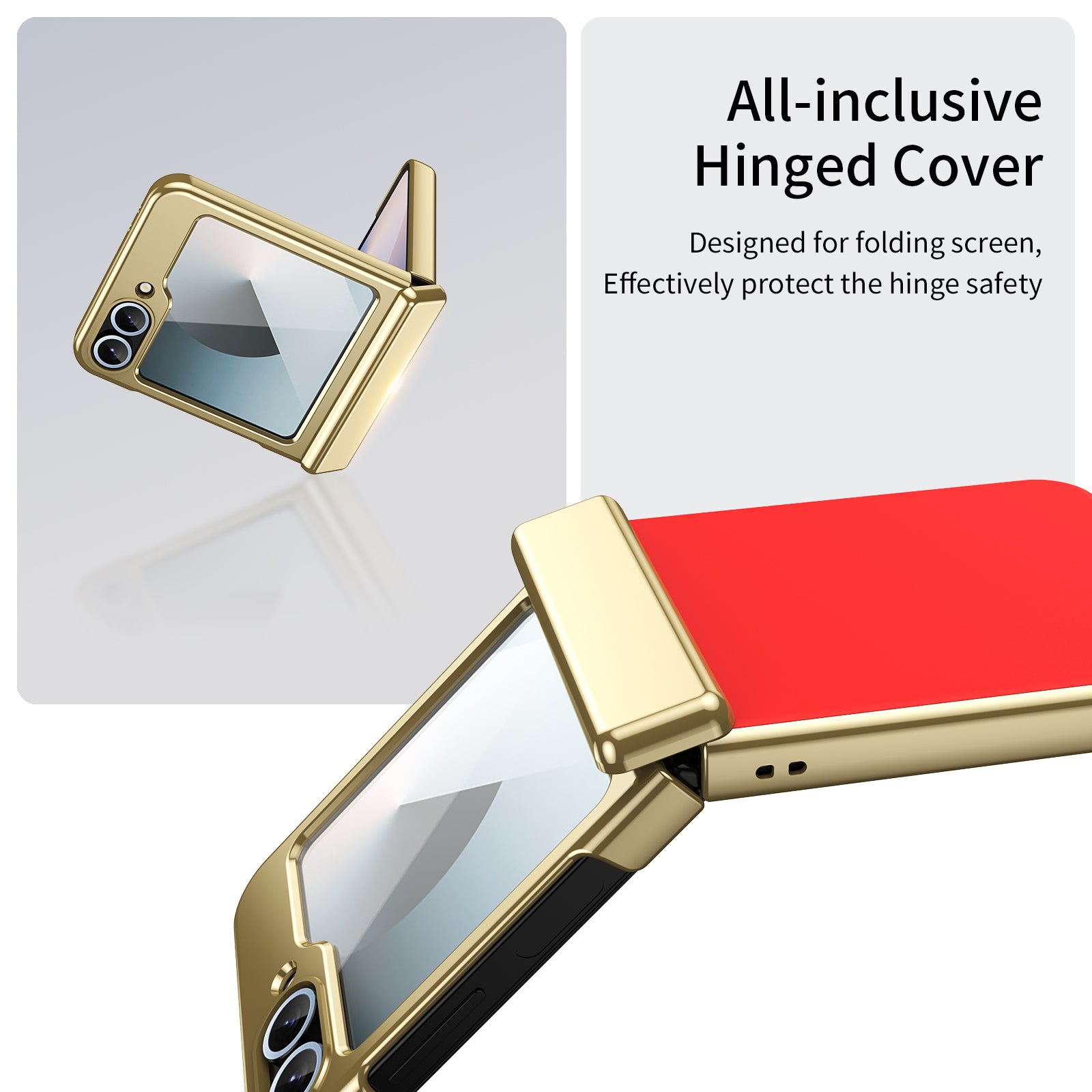 Ultramarinelife AG Frosted Galaxy Z Flip6 Case Vacuum Plating Anti-Fingerprint with All-inclusive Hinged Cover