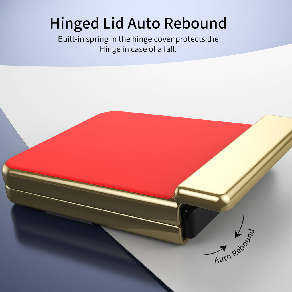 Ultramarinelife AG Frosted Galaxy Z Flip6 Case Vacuum Plating Anti-Fingerprint Hinged Lid Auto Rebound