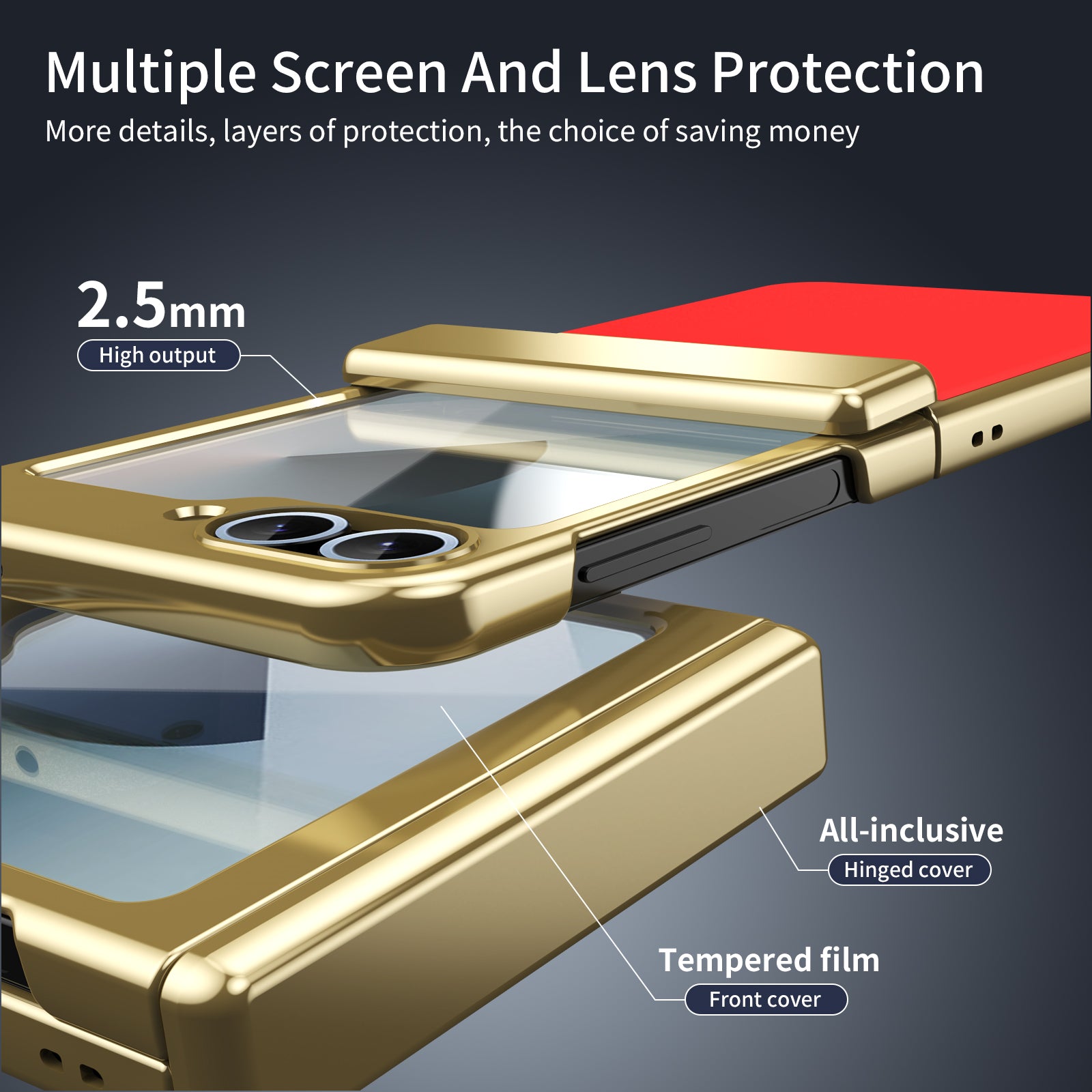 Ultramarinelife AG Frosted Galaxy Z Flip6 Case Vacuum Plating Anti-Fingerprint Screen and Lens Protection