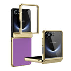 Ultramarinelife AG Frosted Galaxy Z Flip7 Case Vacuum Plating Anti-Fingerprint Purple Color