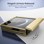 Ultramarinelife AG Frosted Galaxy Z Flip7 Case Vacuum Plating Anti-Fingerprint Hinged Lid Auto Rebound