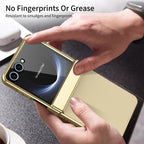 Ultramarinelife AG Frosted Galaxy Z Flip7 Case Vacuum Plating Anti-Fingerprint Hand Grip