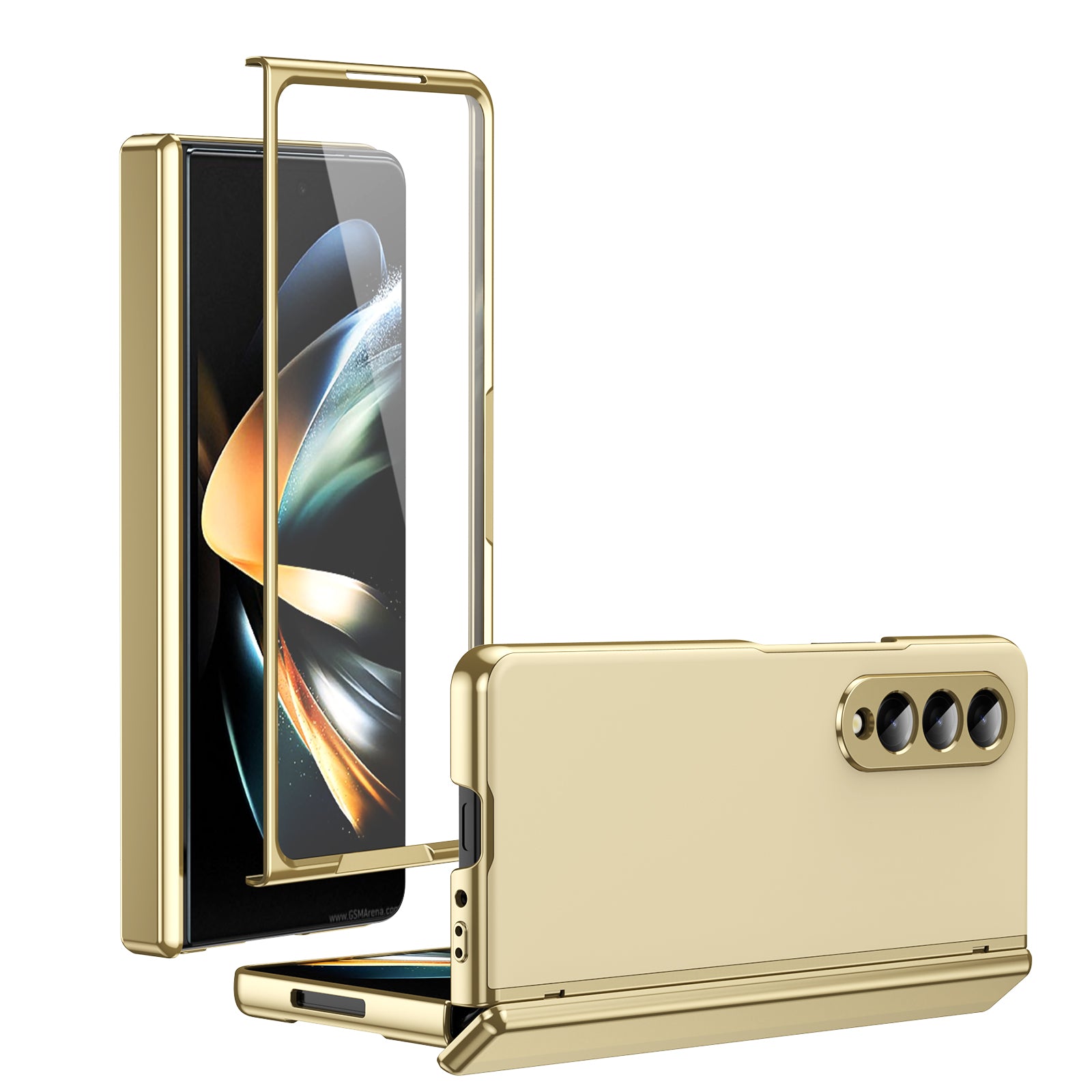 AG Frosted Galaxy Z Fold3 Case: Vacuum-plated matte PC cover with built-in front tempered glass—no film needed. Features all-inclusive hinged protection & auto-rebound springs for drop/shock resistance. Anti-smudge, fingerprint-proof, and scratch-resistant. Available in Sky Blue, Black, Red, Gold, Blue & Purple. Slim, rugged, and built to save your screen and hinge.