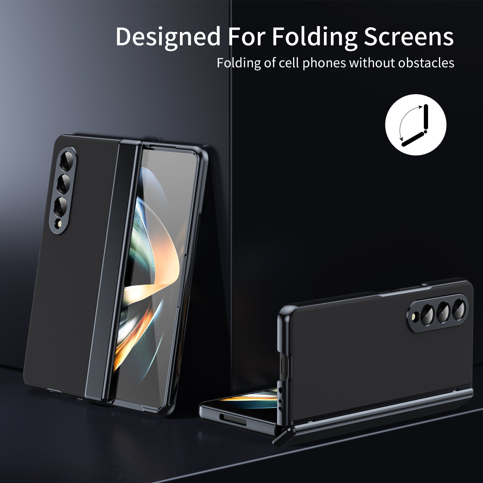 AG Frosted Galaxy Z Fold3 Case: Vacuum-plated matte PC cover with built-in front tempered glass—no film needed. Features all-inclusive hinged protection & auto-rebound springs for drop/shock resistance. Anti-smudge, fingerprint-proof, and scratch-resistant. Available in Sky Blue, Black, Red, Gold, Blue & Purple. Slim, rugged, and built to save your screen and hinge.