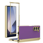 AG Frosted Galaxy Z Fold6 Case: Vacuum-plated matte PC cover with built-in front tempered glass—no film needed. Features all-inclusive hinged protection & auto-rebound springs for drop/shock resistance. Anti-smudge, fingerprint-proof, and scratch-resistant. Available in Sky Blue, Black, Red, Gold, Blue & Purple. Slim, rugged, and built to save your screen and hinge.