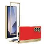 AG Frosted Galaxy Z Fold6 Case: Vacuum-plated matte PC cover with built-in front tempered glass—no film needed. Features all-inclusive hinged protection & auto-rebound springs for drop/shock resistance. Anti-smudge, fingerprint-proof, and scratch-resistant. Available in Sky Blue, Black, Red, Gold, Blue & Purple. Slim, rugged, and built to save your screen and hinge.