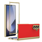 AG Frosted Galaxy Z Fold7 Case: Vacuum-plated matte PC cover with built-in front tempered glass—no film needed. Features all-inclusive hinged protection & auto-rebound springs for drop/shock resistance. Anti-smudge, fingerprint-proof, and scratch-resistant. Available in Sky Blue, Black, Red, Gold, Blue & Purple. Slim, rugged, and built to save your screen and hinge.