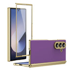AG Frosted Galaxy Z Fold7 Case: Vacuum-plated matte PC cover with built-in front tempered glass—no film needed. Features all-inclusive hinged protection & auto-rebound springs for drop/shock resistance. Anti-smudge, fingerprint-proof, and scratch-resistant. Available in Sky Blue, Black, Red, Gold, Blue & Purple. Slim, rugged, and built to save your screen and hinge.