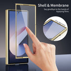 AG Frosted Galaxy Z Fold7 Case: Vacuum-plated matte PC cover with built-in front tempered glass—no film needed. Features all-inclusive hinged protection & auto-rebound springs for drop/shock resistance. Anti-smudge, fingerprint-proof, and scratch-resistant. Available in Sky Blue, Black, Red, Gold, Blue & Purple. Slim, rugged, and built to save your screen and hinge.