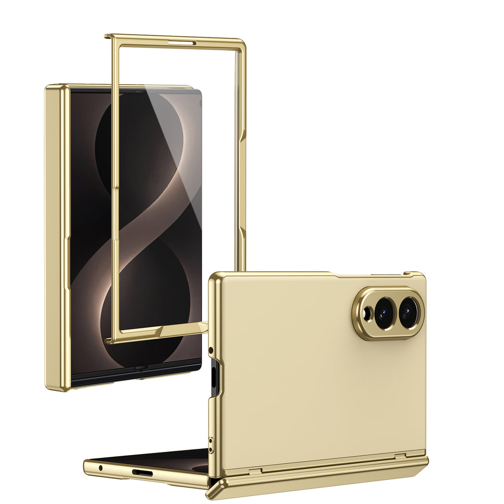 Ultramarinelife AG Frosted Galaxy Z Fold8 Wide Case Vacuum Plating Anti-Fingerprint Gold Color