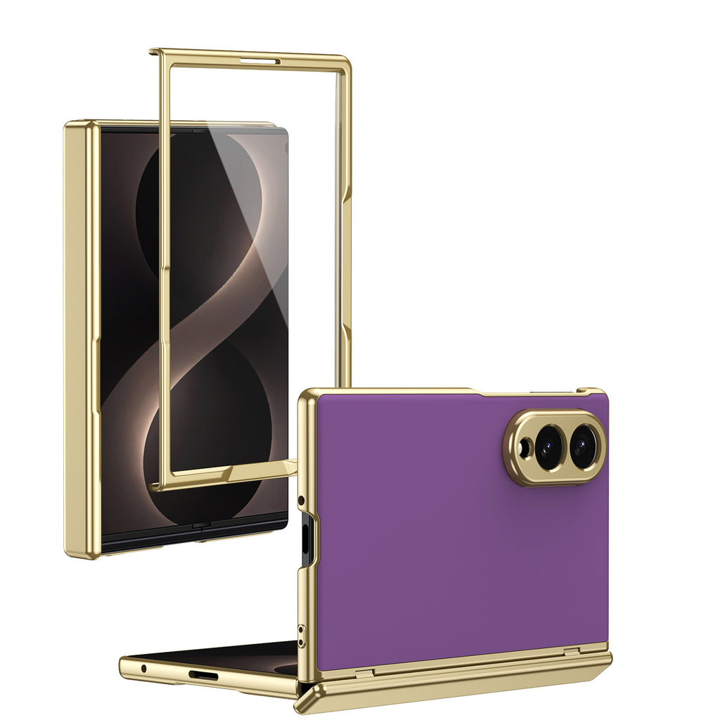 Ultramarinelife AG Frosted Galaxy Z Fold8 Wide Case Vacuum Plating Anti-Fingerprint Purple Color