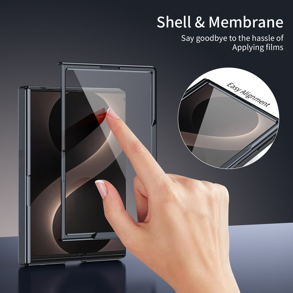 Ultramarinelife AG Frosted Galaxy Z Fold8 Wide Case Vacuum Plating Anti-Fingerprint Built-in Front Glass