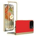Ultramarinelife AG Frosted Google Pixel 10 Pro Fold Case Vacuum Plating Anti-Fingerprint Red Color