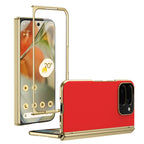 Ultramarinelife AG Frosted Google Pixel 10 Pro Fold Case Vacuum Plating Anti-Fingerprint Red Color