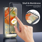Ultramarinelife AG Frosted Google Pixel 10 Pro Fold Case Vacuum Plating Anti-Fingerprint with HD Tempered Glass