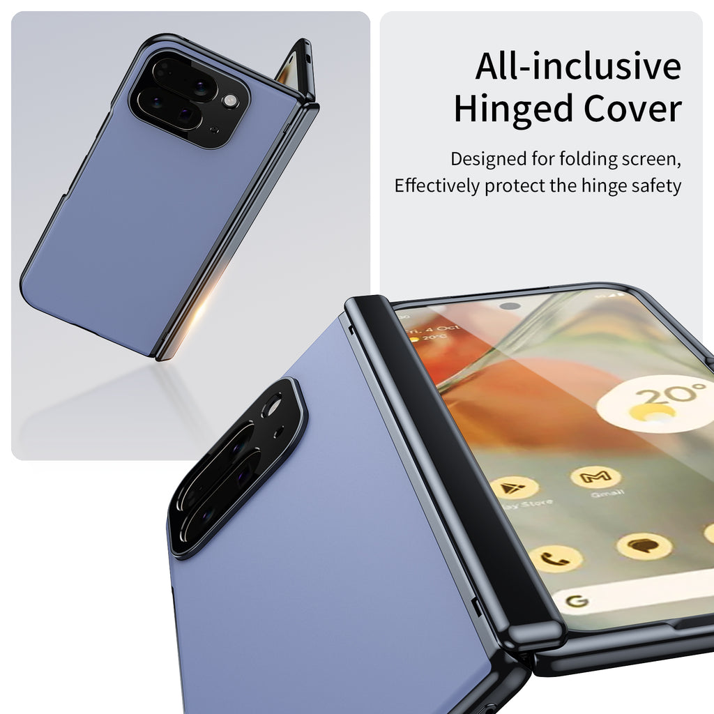 Ultramarinelife AG Frosted Google Pixel 10 Pro Fold Case Vacuum Plating Anti-Fingerprint All-inclusive Hinged Cover