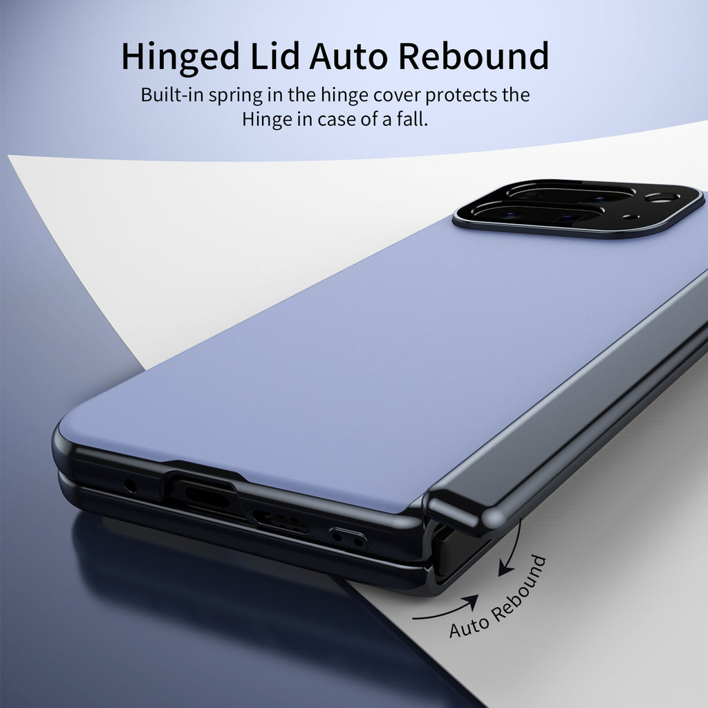 Ultramarinelife AG Frosted Google Pixel 10 Pro Fold Case Vacuum Plating Anti-Fingerprint Hinged Lid Auto Rebound