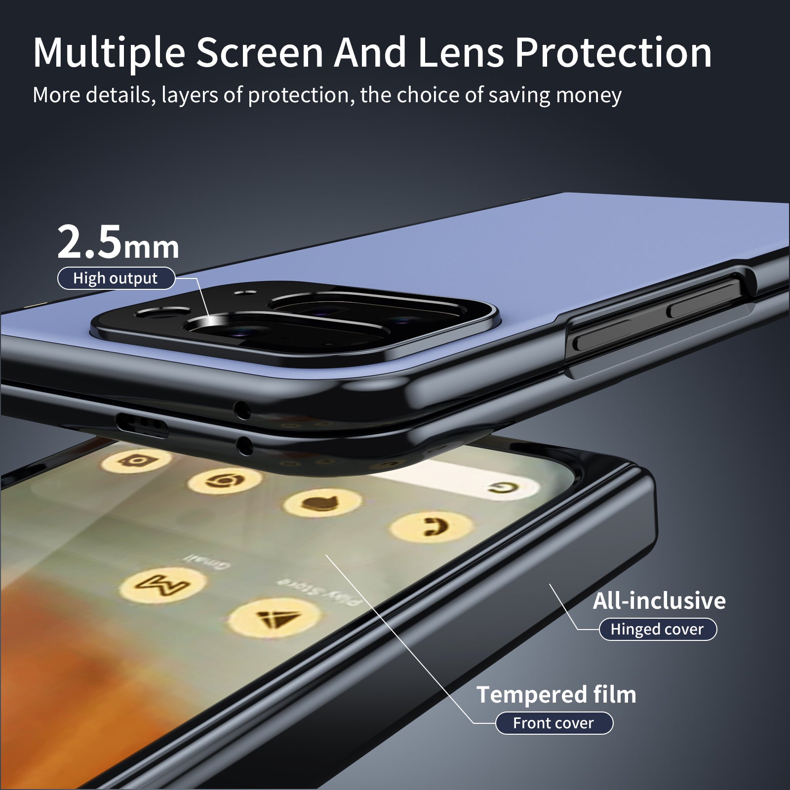 Ultramarinelife AG Frosted Google Pixel 10 Pro Fold Case Vacuum Plating Anti-Fingerprint Screen and Lens Protection