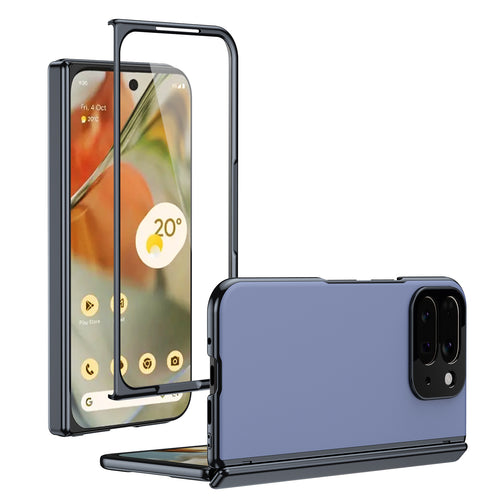 Ultramarinelife AG Frosted Google Pixel 10 Pro Fold Case Vacuum Plating Anti-Fingerprint Blue Color