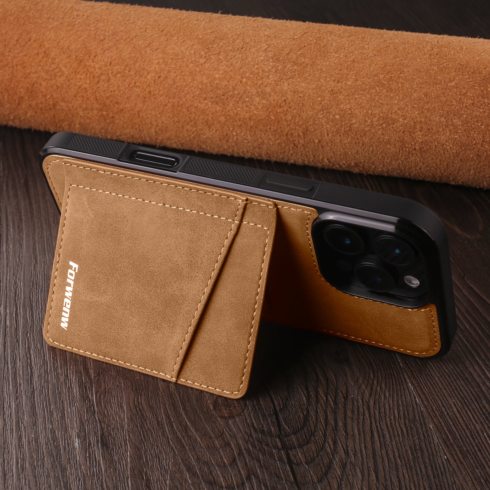 built-in-card-holder-stand-iphone-15-leather-cover_11