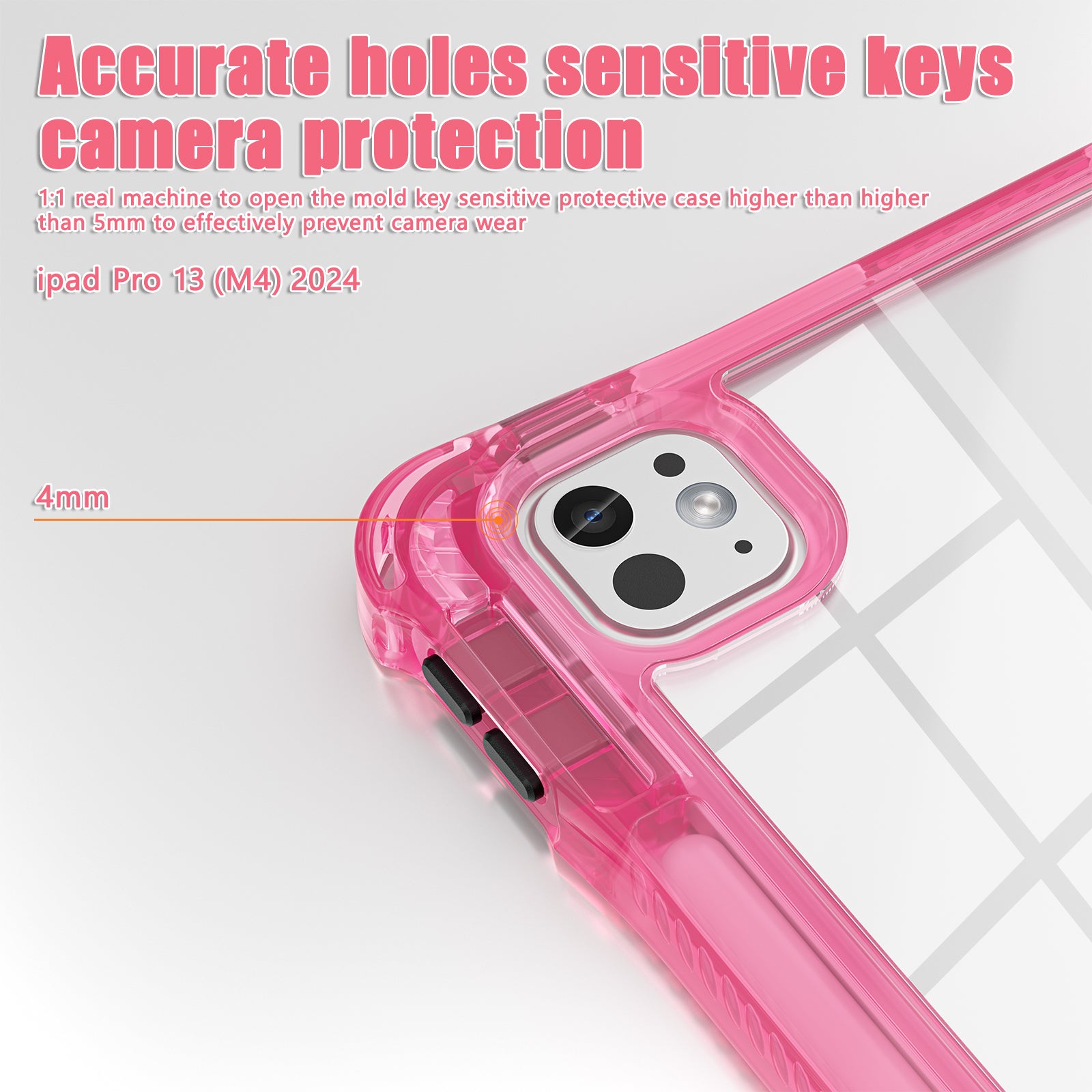 Clear Rotating Hand Strap iPad Pro 11 2024 Full Body Protection Case