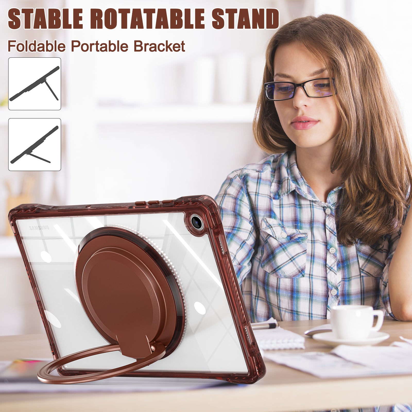Clear Rotating Handle Grip Galaxy Tab A11 Plus Full Body Protection Cover