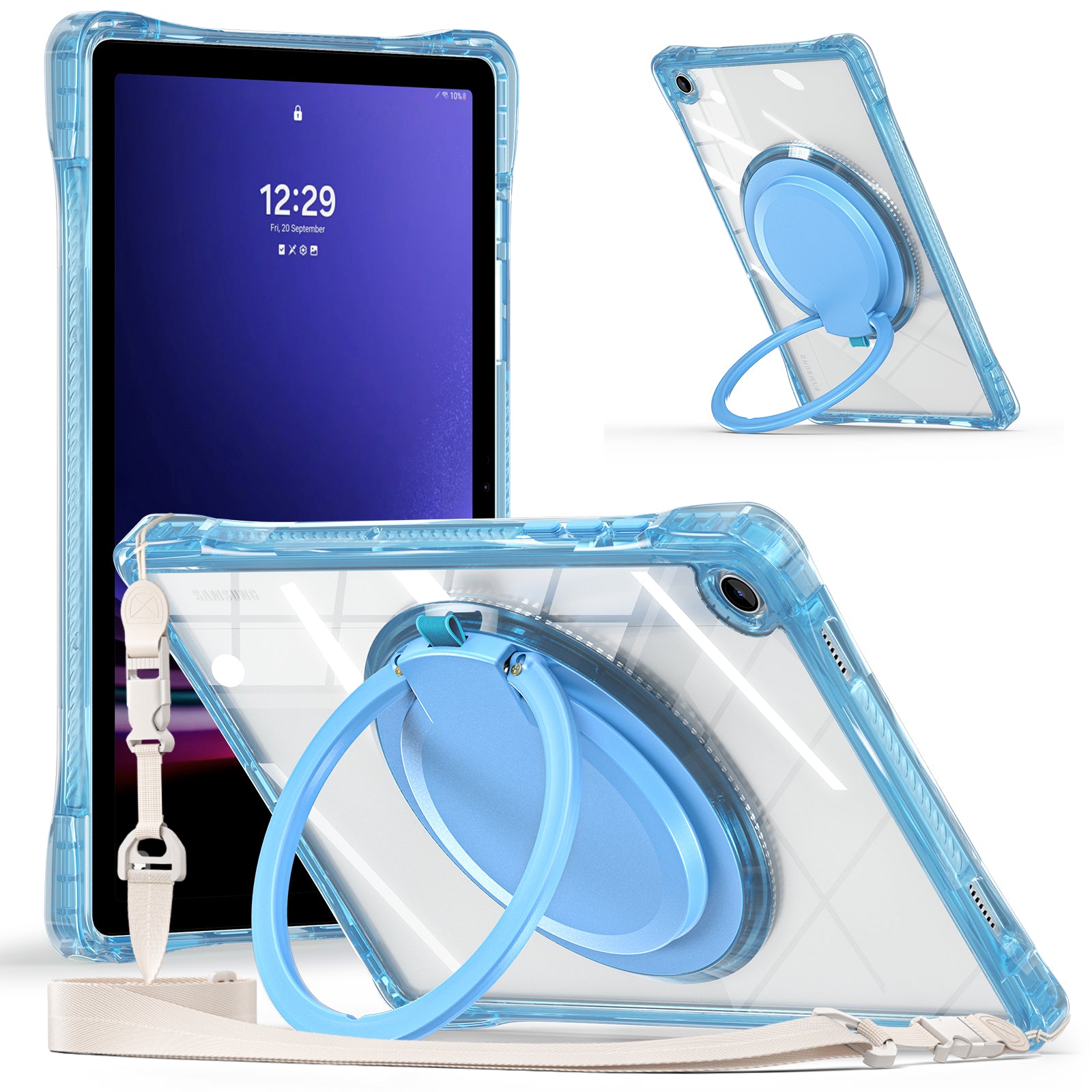 Clear Rotating Handle Grip Galaxy Tab A11 Plus Full Body Protection Cover