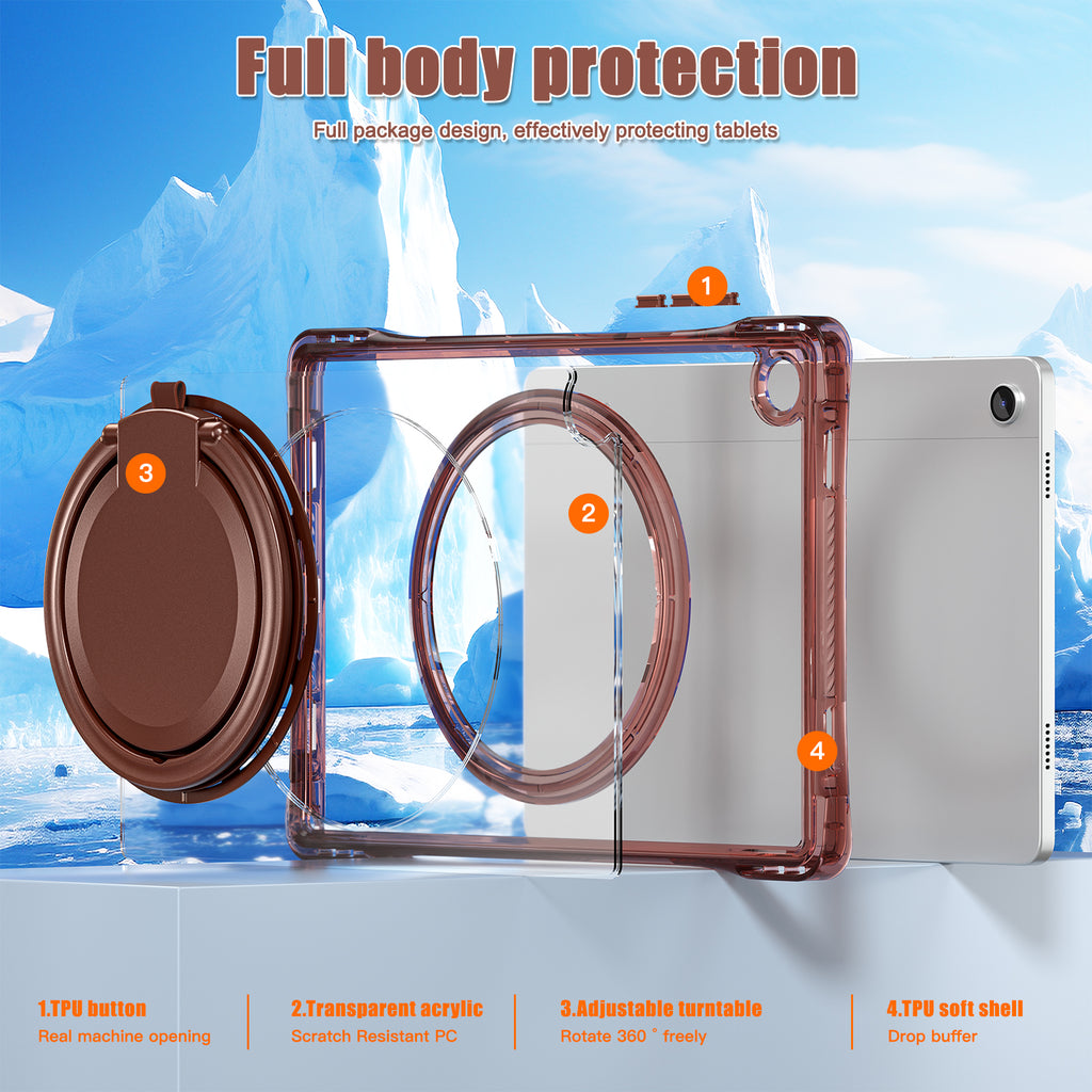 Clear Rotating Handle Grip Galaxy Tab A11 Plus Full Body Protection Cover