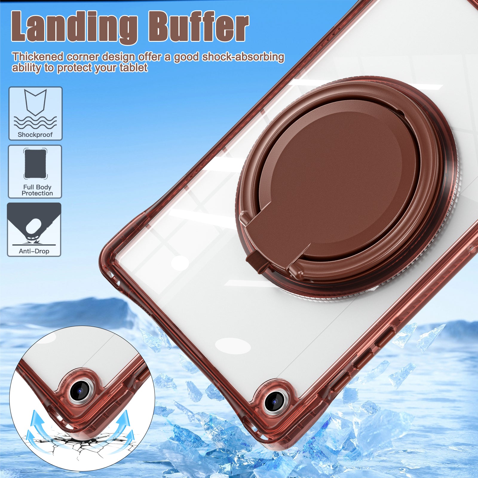 Clear Rotating Handle Grip Galaxy Tab A11 Plus Full Body Protection Cover