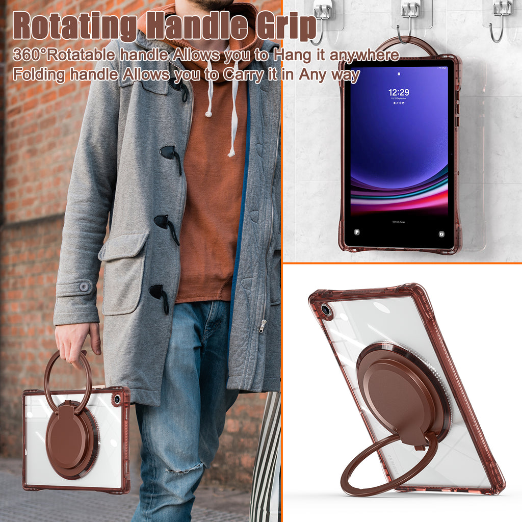 Clear Rotating Handle Grip Galaxy Tab A11 Plus Full Body Protection Cover