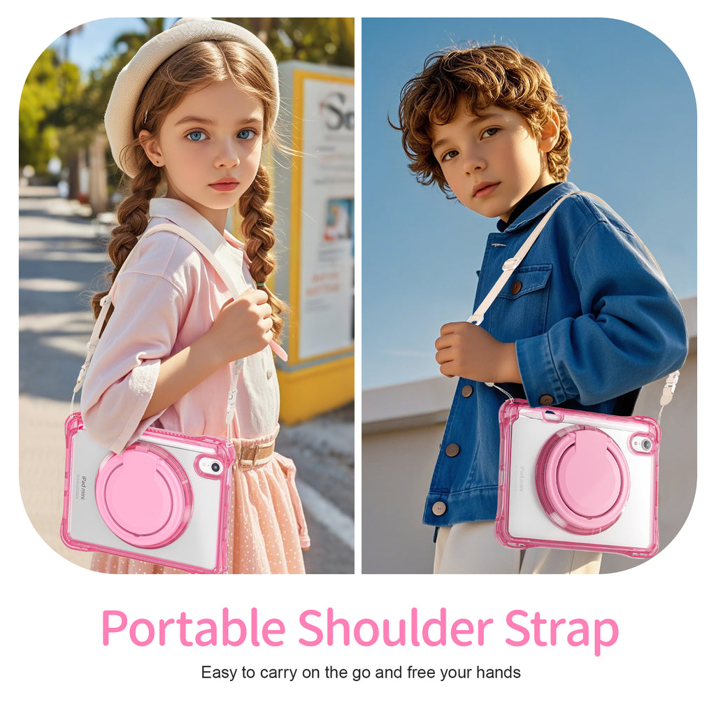 Clear Rotating Handle Grip iPad Mini 6 Full Body Protection Cover