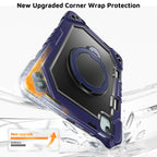 The Commander Series ultra-rugged case fits iPad Air 4th Gen 10.9-inch (2020). Features a 360° rotating kickstand, non-slip handle grip, and detachable crossbody strap. Built with PC+TPU armor for drop resistance. Supports bulk wholesale orders.