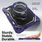 The Commander Series ultra-rugged case fits iPad Air 4th Gen 10.9-inch (2020). Features a 360° rotating kickstand, non-slip handle grip, and detachable crossbody strap. Built with PC+TPU armor for drop resistance. Supports bulk wholesale orders.