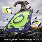 The Commander Series ultra-rugged case fits iPad Air 5th Gen 10.9-inch (2022). Features a 360° rotating kickstand, non-slip handle grip, and detachable crossbody strap. Built with PC+TPU armor for drop resistance. Supports bulk wholesale orders.