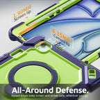 The Commander Series ultra-rugged case fits iPad Air 5th Gen 10.9-inch (2022). Features a 360° rotating kickstand, non-slip handle grip, and detachable crossbody strap. Built with PC+TPU armor for drop resistance. Supports bulk wholesale orders.