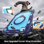 The Commander Series ultra-rugged case fits iPad Air 6th Gen 11-inch (2024). Features a 360° rotating kickstand, non-slip handle grip, and detachable crossbody strap. Built with PC+TPU armor for drop resistance. Supports bulk wholesale orders.