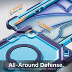 The Commander Series ultra-rugged case fits iPad Air 6th Gen 11-inch (2024). Features a 360° rotating kickstand, non-slip handle grip, and detachable crossbody strap. Built with PC+TPU armor for drop resistance. Supports bulk wholesale orders.