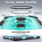 The Commander Series ultra-rugged case fits iPad Air 7th Gen 11-inch (2025). Features a 360° rotating kickstand, non-slip handle grip, and detachable crossbody strap. Built with PC+TPU armor for drop resistance. Supports bulk wholesale orders.