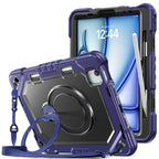 The Commander Series ultra-rugged case fits iPad Air 8th Gen 11-inch (2026). Features a 360° rotating kickstand, non-slip handle grip, and detachable crossbody strap. Built with PC+TPU armor for drop resistance. Supports bulk wholesale orders.